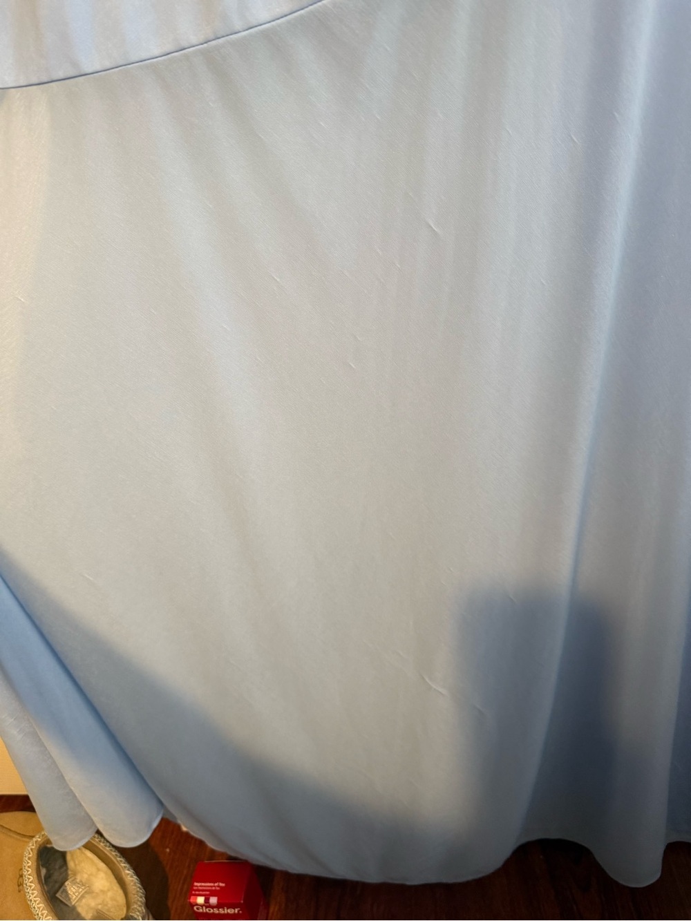Mare Mare Cowl Neck Sheer Hem Maxi Dress Light Blue Size Small - Picture 14 of 15